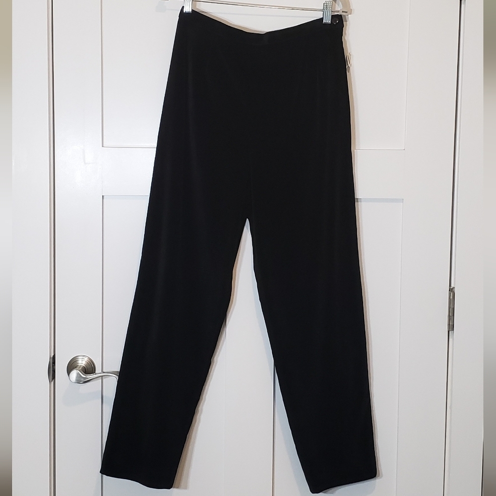 Talbots Vintage Velour Hi Rise Pants Black Size 12 Stretch Pleated